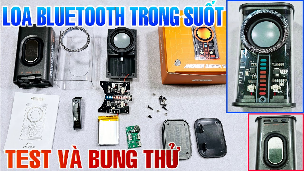 Mua và Bung Thử Loa Bluetooth K07 Trong Suốt trên Shopee