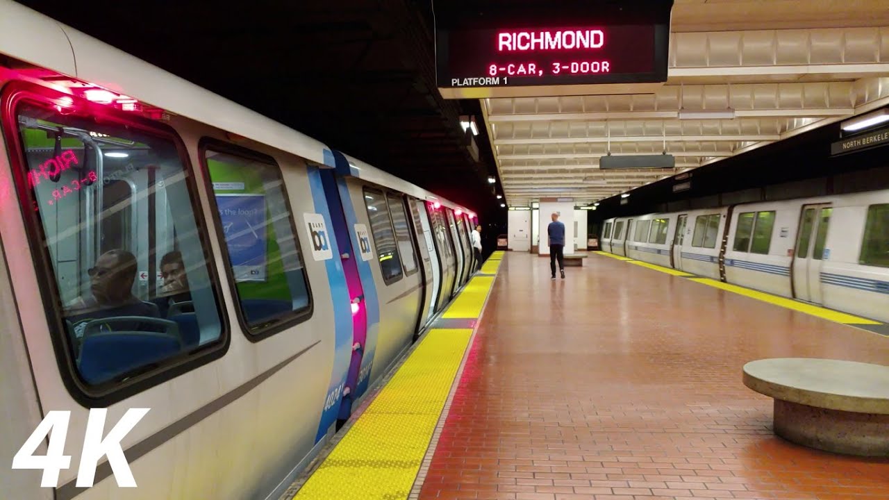 ⁴ᴷ⁶⁰ BART: Fleet of the Future and Legacy Trains at North Berkeley + New Real-Time Station Displays
