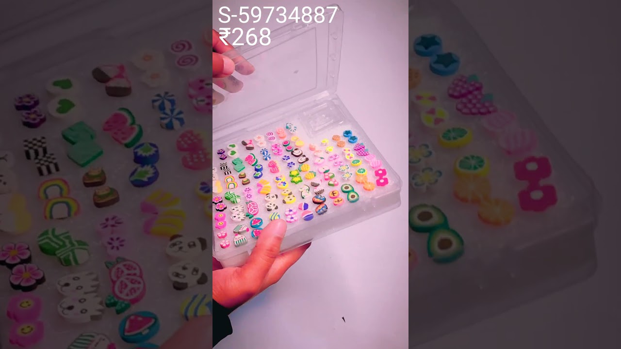 earring set rubber printed design with multi shape stud earrings for women 