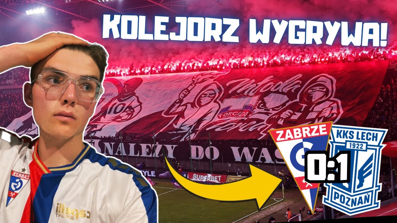Byłem na GÓRNIK ZABRZE - LECH POZNAŃ! Oprawa gospodarzy, wielka wygrana gości! VLOG