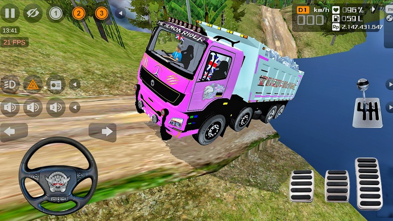 Indian Offroad 12 Wheeler Bharat Benz Truck 🚛 Driving Challenge For Bus Simulator Indonesia 
