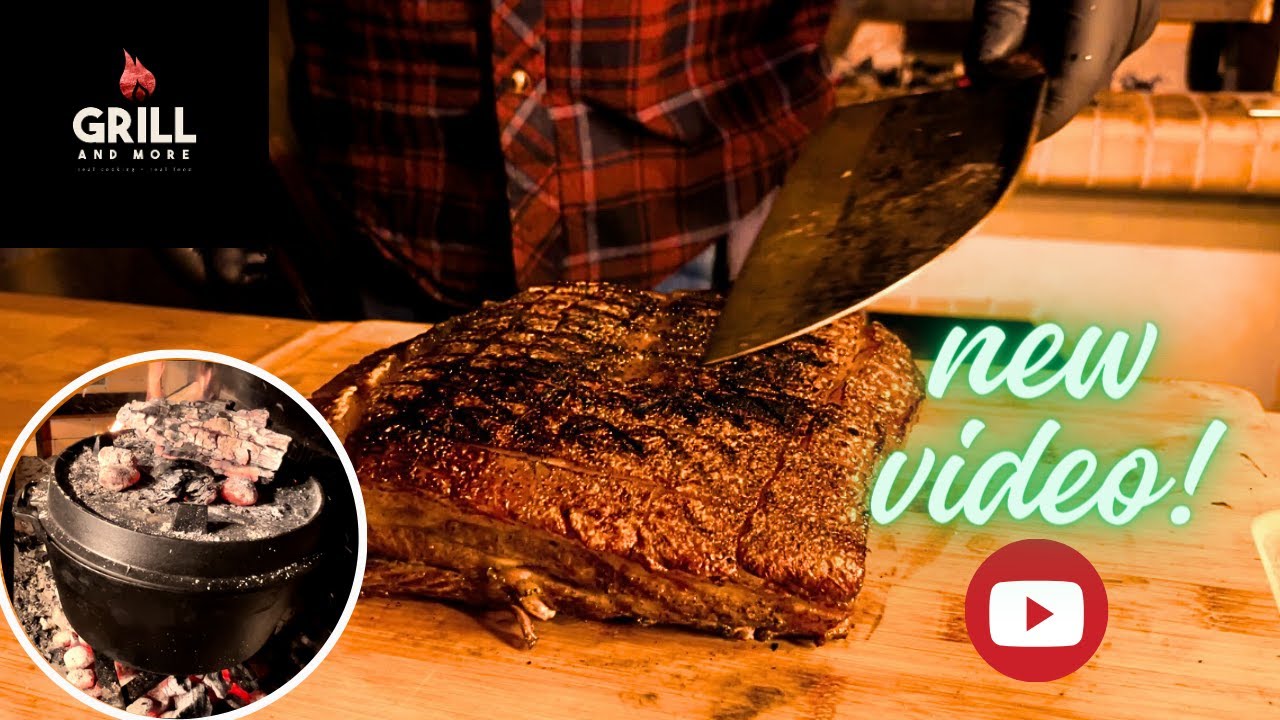 Feuerzauber in der Grillhütte: gegrilltes Bauchfleisch im Dutch Oven