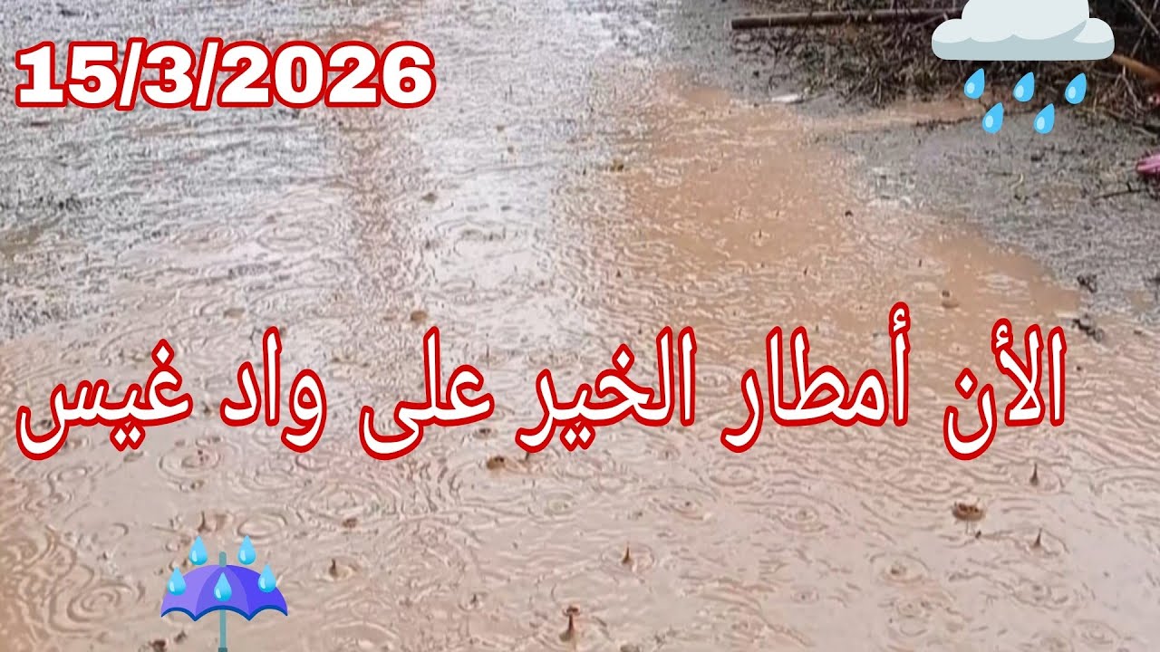 الأن أمطار الخير على واد غيس إقليم الحسيمة 🌧️☔15/3/2026