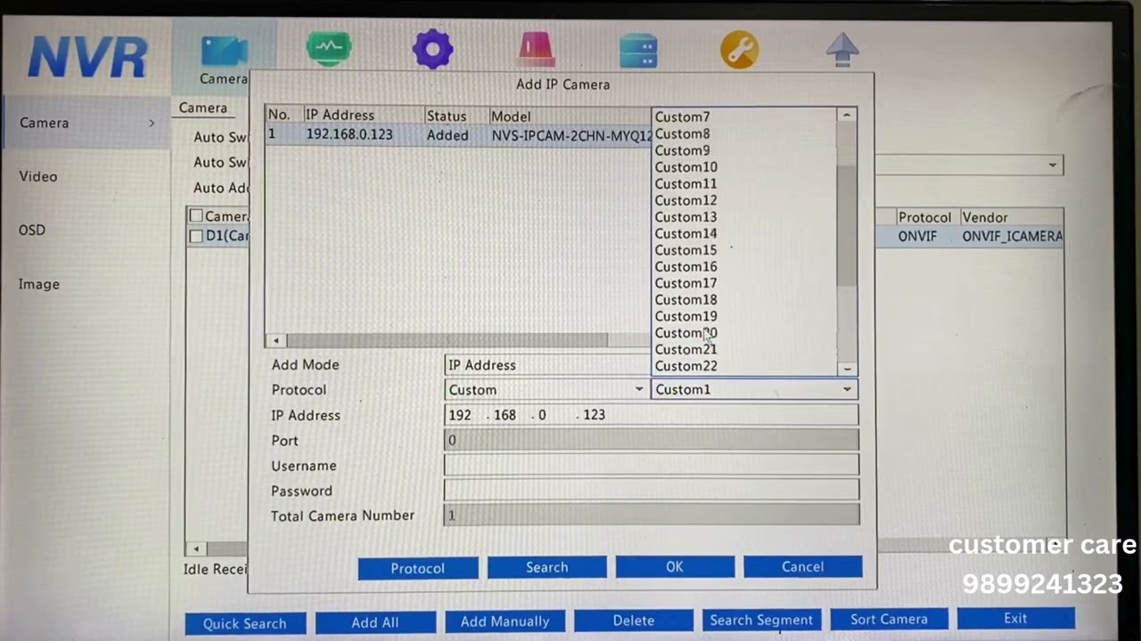 How to add Dual lens PTZ both lens on uyc NVR