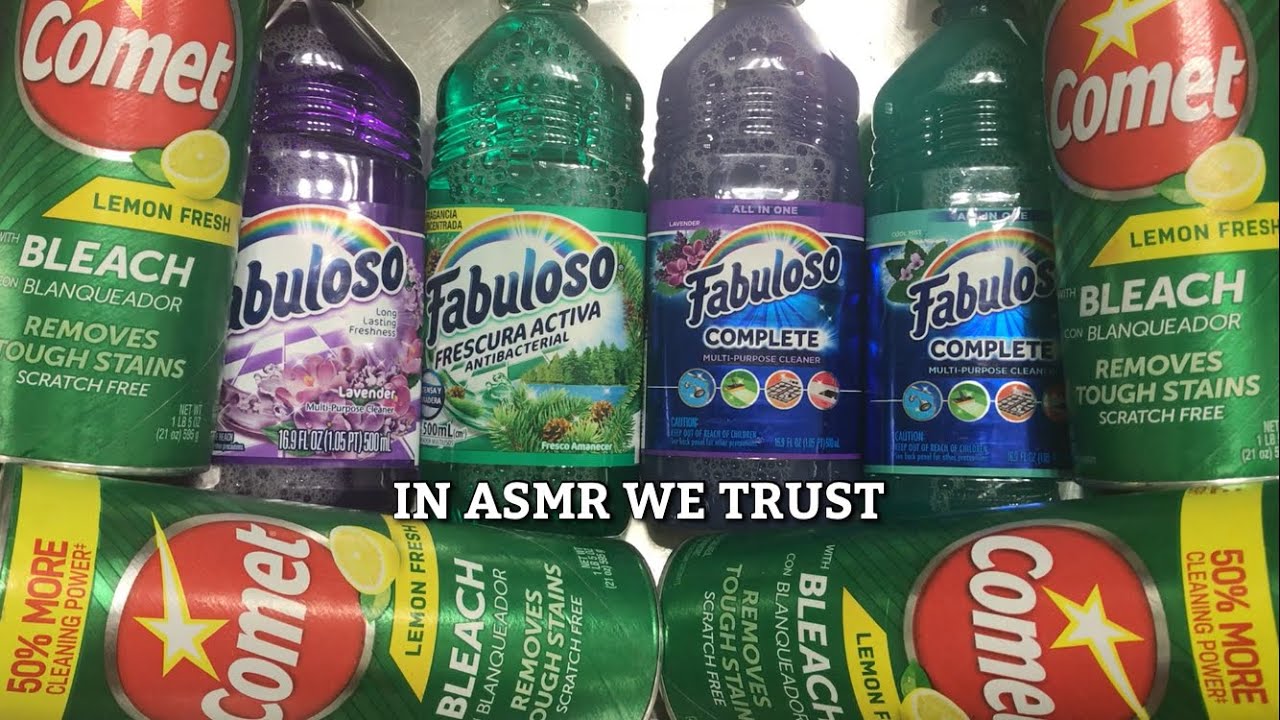 ASMR✨4x Lemon Comet + 4x Fabuloso 🪒 Shaving Cream Rinse