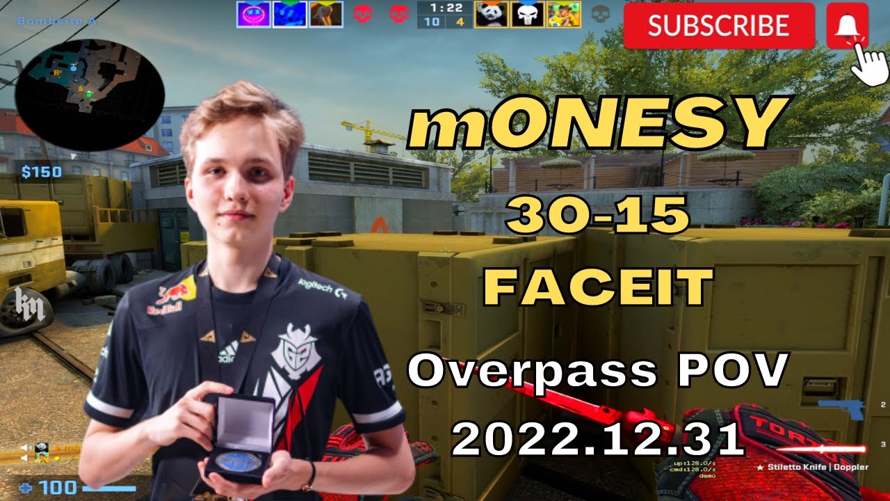 G2 m0NESY (30-15) Overpass POV @ FACEIT ranked 2023.1.1 - CSGO POV