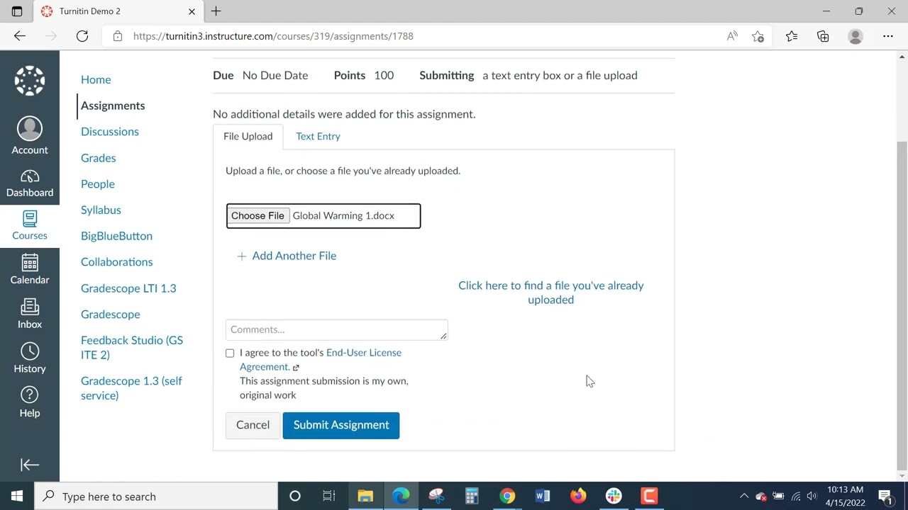Использование Turnitin в Canvas для студентов NWTC