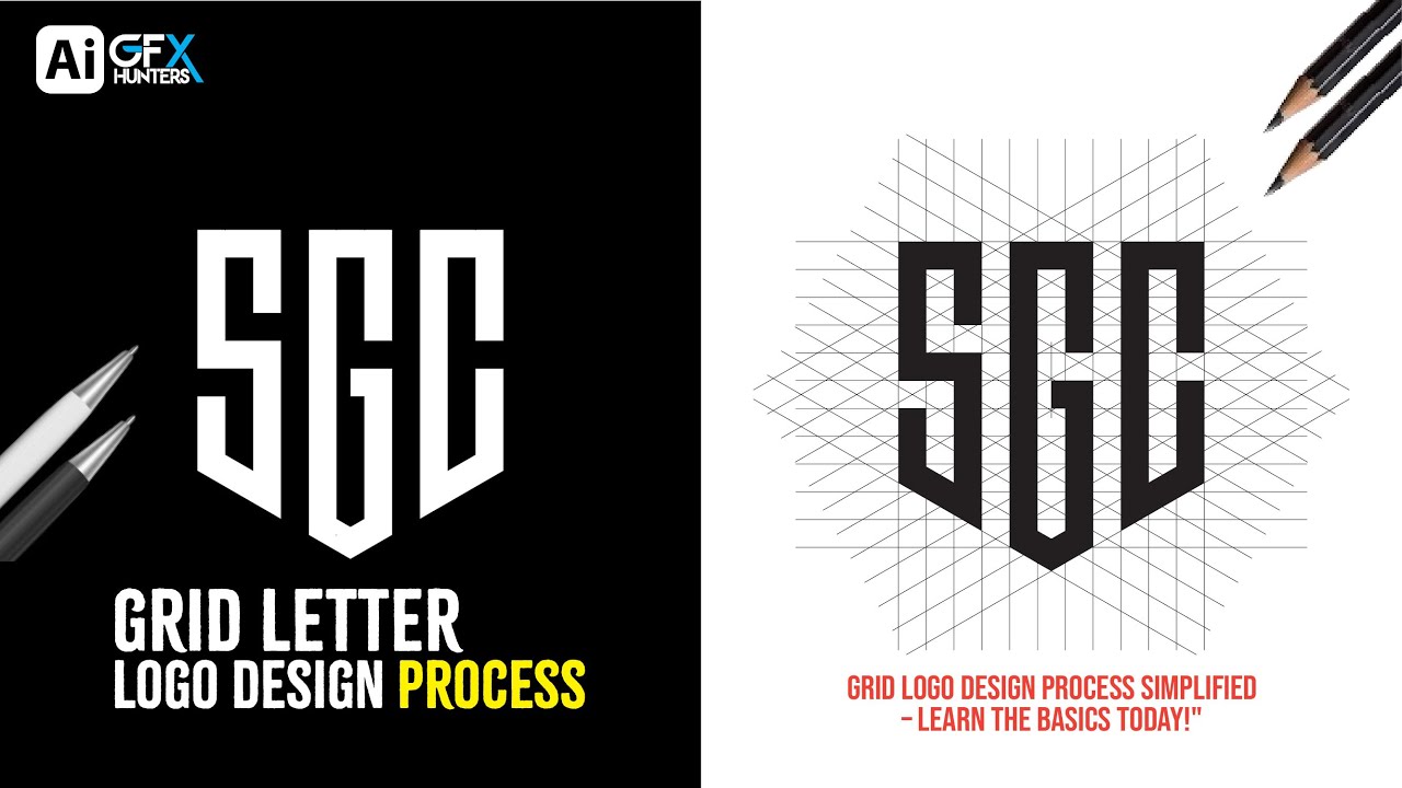 Easy Monogram Logo Design Process | SGC Logo Design | Adobe Illustrator Tutorial