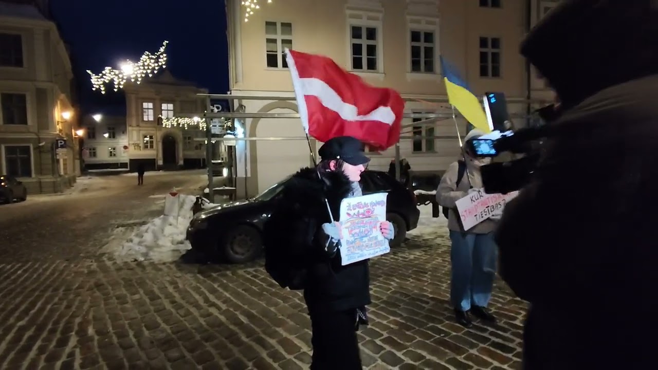 Рига, акция в поддержку Мадуры, у дворца президента 09.01.2026