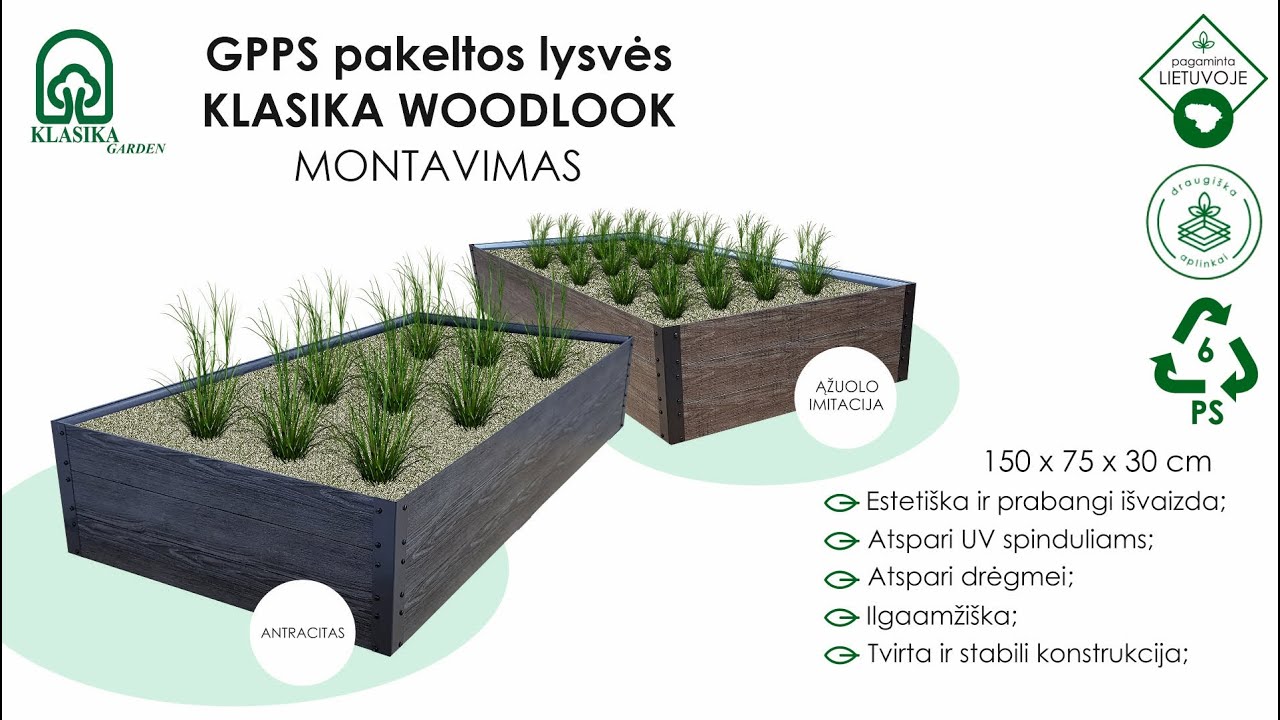 GPPS pakeltos lysvės KLASIKA WOODLOOK montavimas