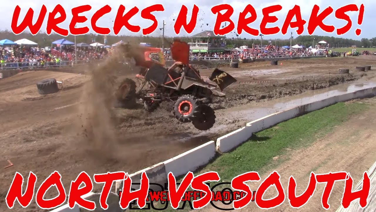 NORTH VS SOUTH WRECKS AND BREAKS! KING SLING BOG HOG CRASHES!!