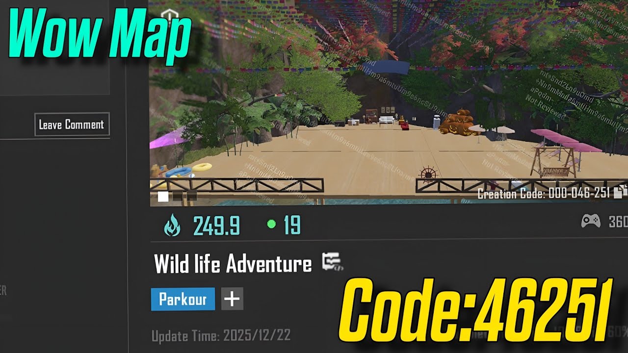 46251 Bgmi wow Parkour map code 46251 Wild life adventure #bgmi #pubg #pubgmobile 