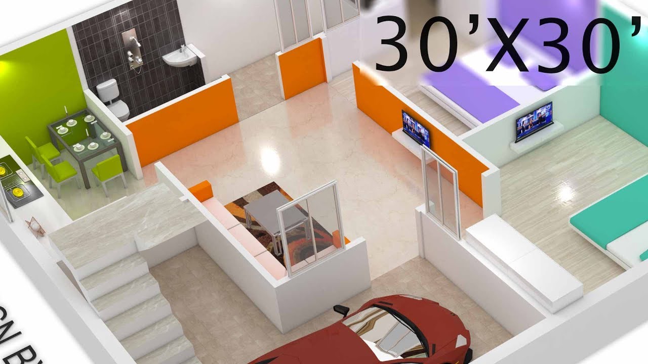 30X30 House Plan for a Small Plot | Low Budget Home Design & 3D Elevation