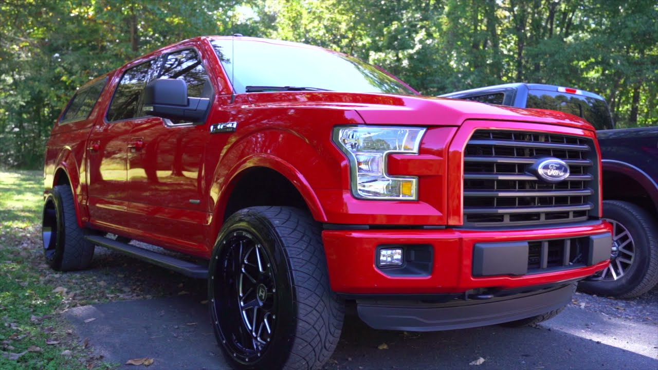 2015 F150 ON 22x12 HOSTILES WRAPPED IN NITTO 420S