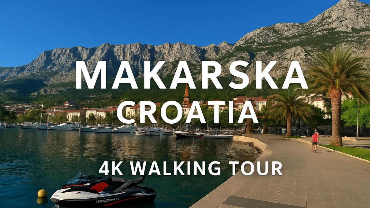 Makarska Croatia Walking Tour 4K 🇭🇷 | Beaches, Harbor & Old Town