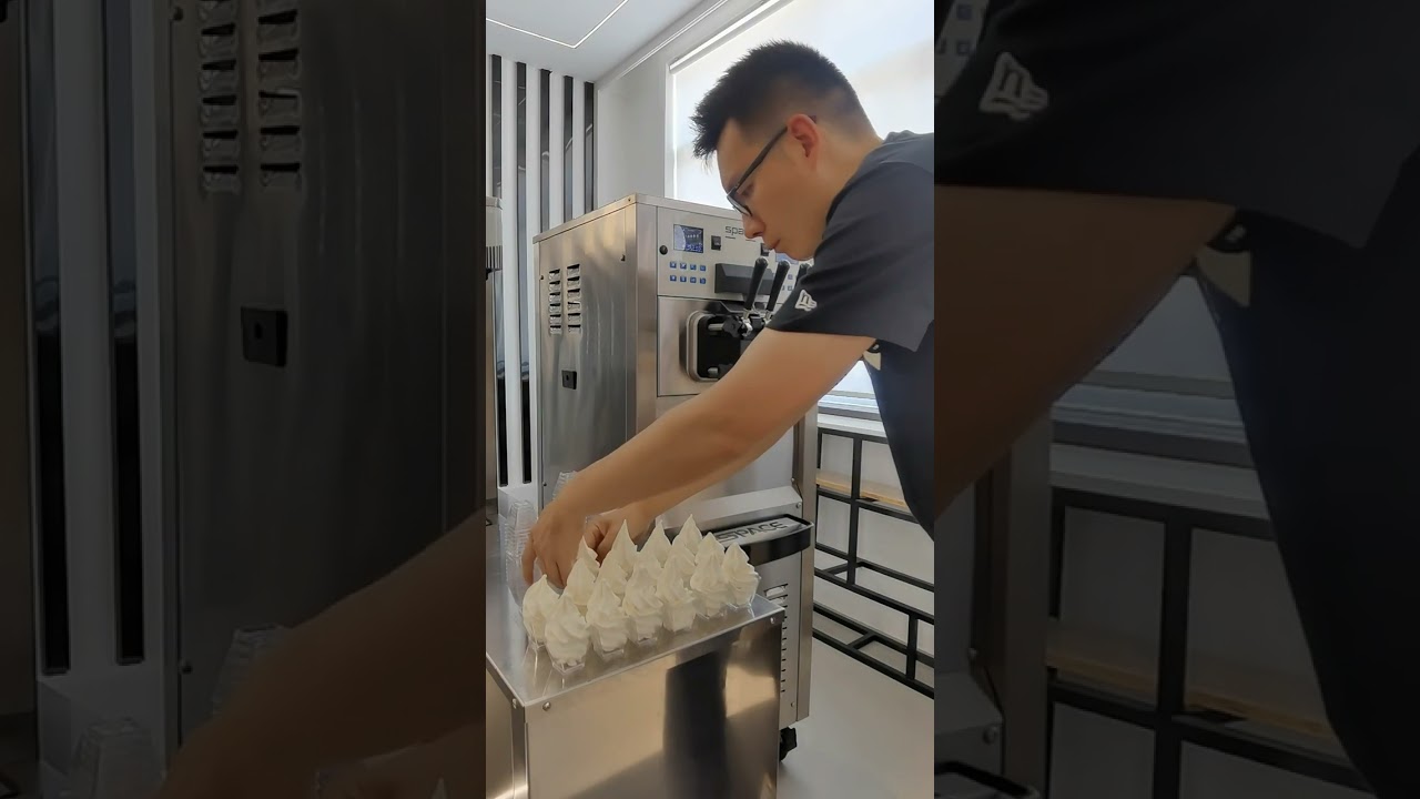SPACE ice cream machine Model 6248 production testing . Double control systems machine