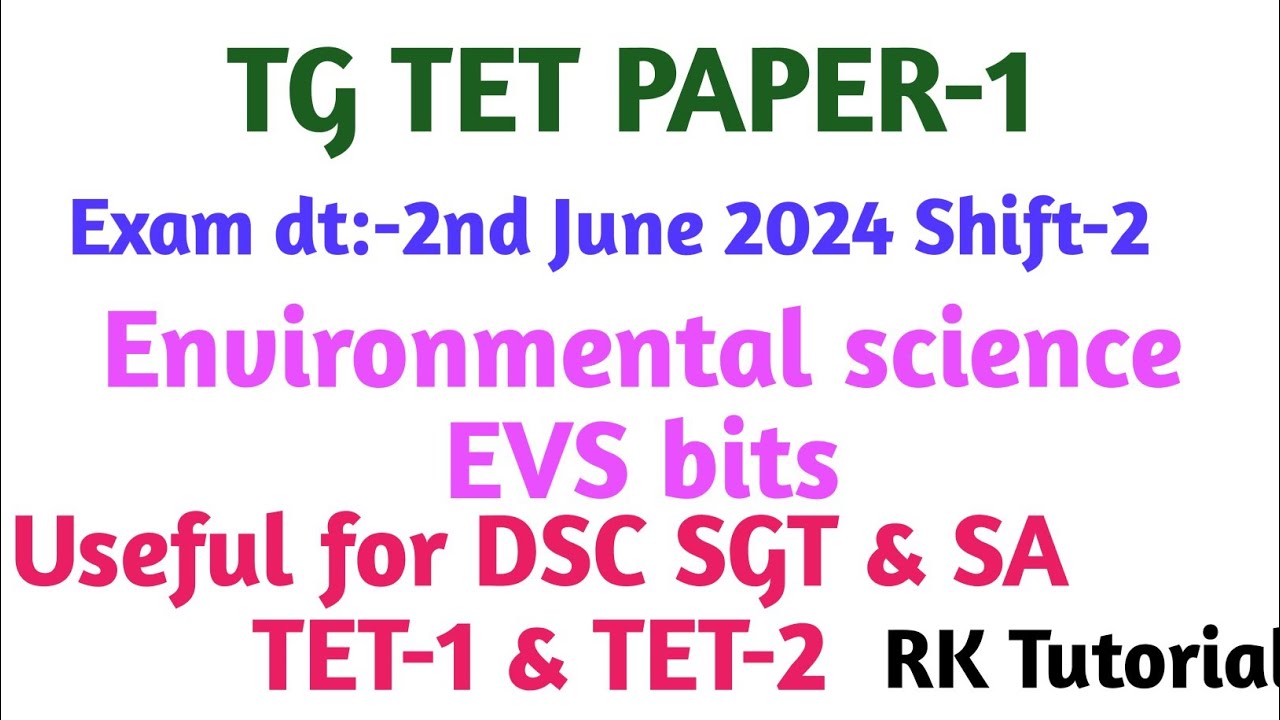 TG TET PAPER 1 Previous Paper EVS bits #tgtetpaper1 #aptet #apdsc #tgdsc #environmentalscience  #evs