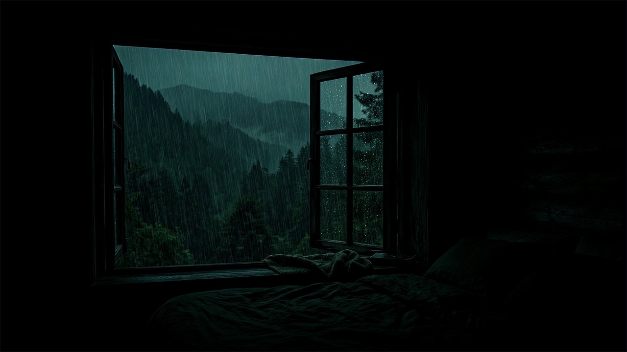 Gentle Rain in Outside the Bedroom Window | Cozy Night Ambience for Sleeping
