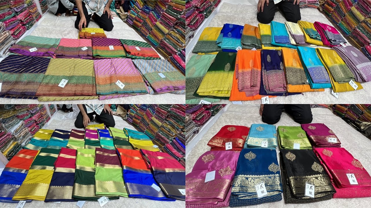 Chickpet Bangalore wholesale Boutique sarees||Single saree courier available