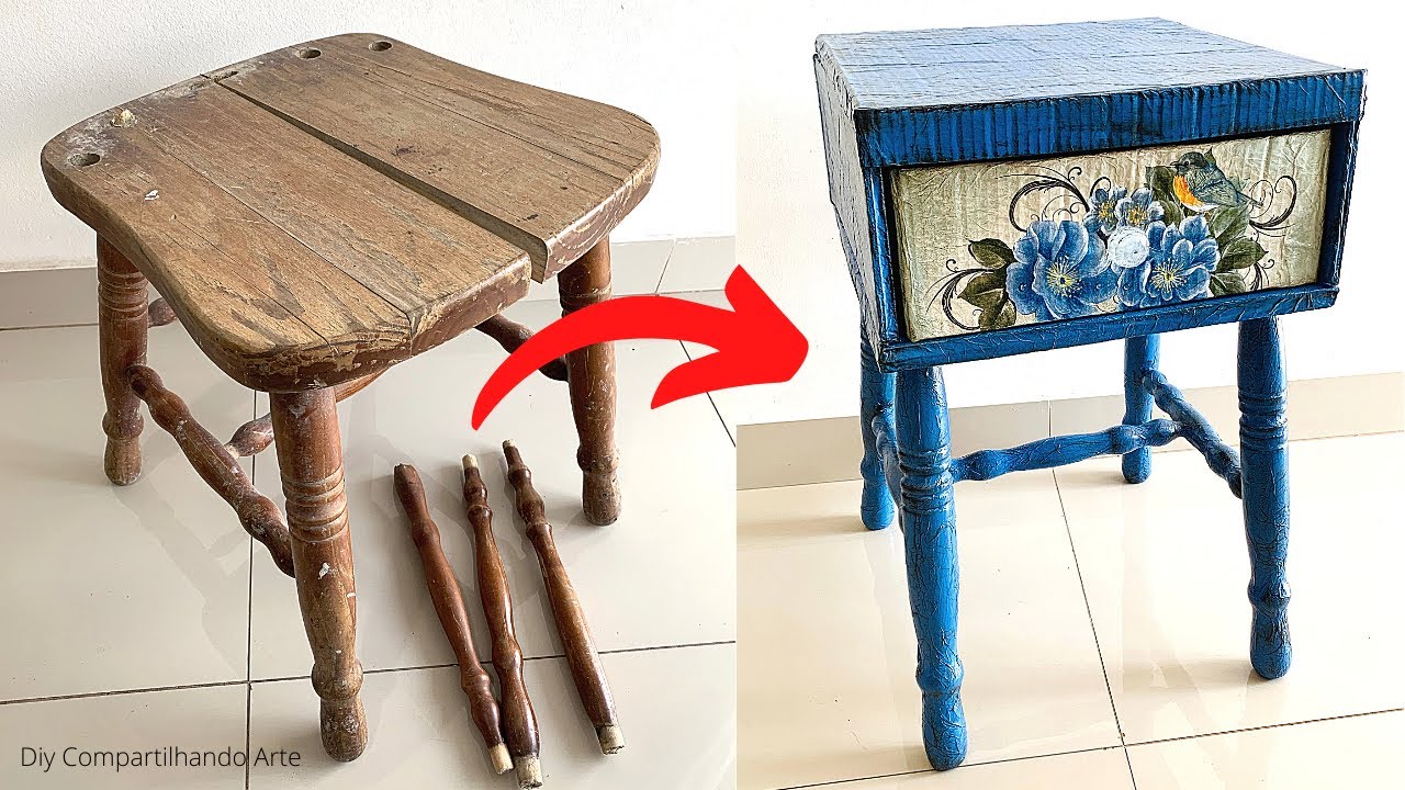 Transformei CADEIRA VELHA em duas peças úteis - Artesanato em geral do Compartilhando Arte