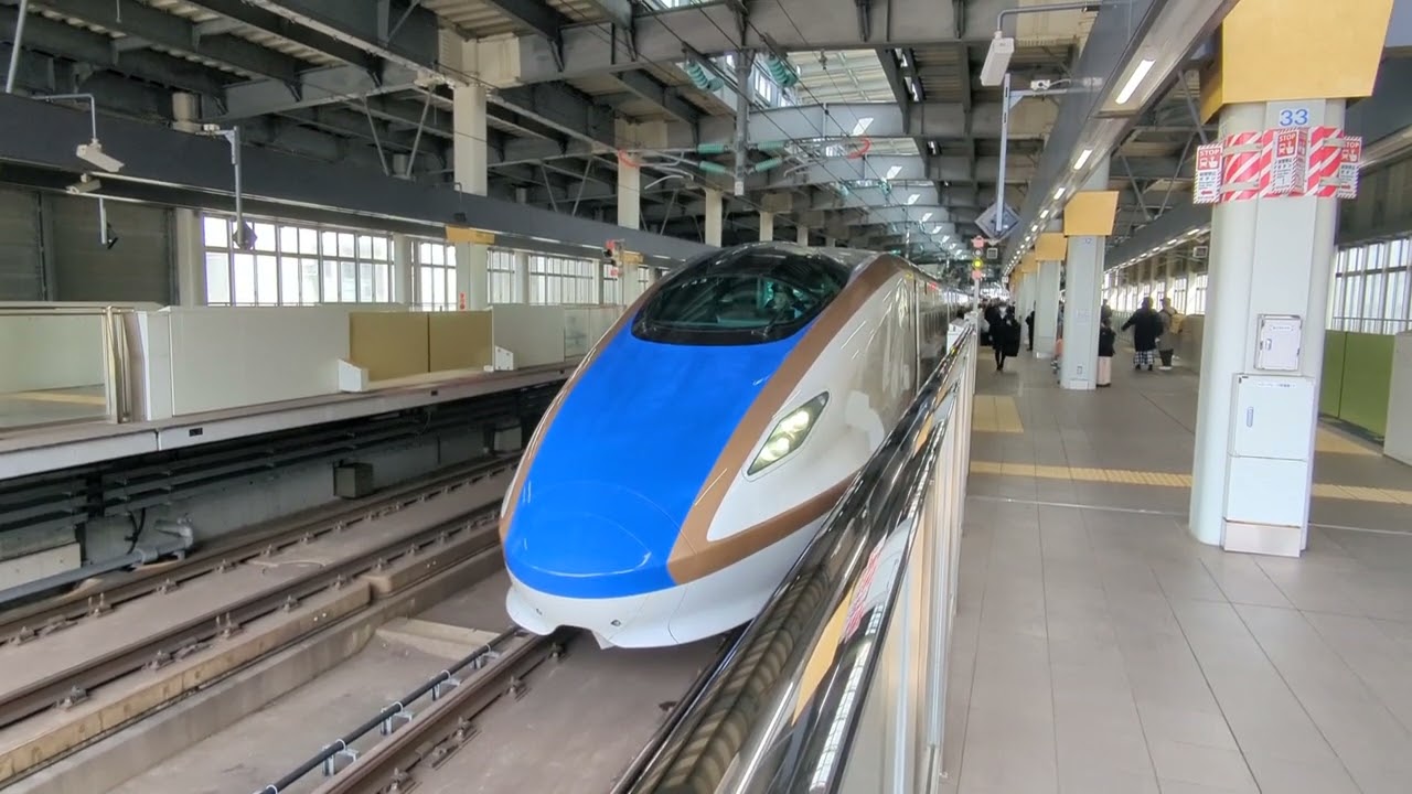 2026年3月15日北陸新幹線金沢(駅)13番のりば3505Eかがやき505号(金沢·)敦賀行き着発 E7系F43編成(602Eあさま602号→)3505Eかがやき505号→(回送列車)回送3505E