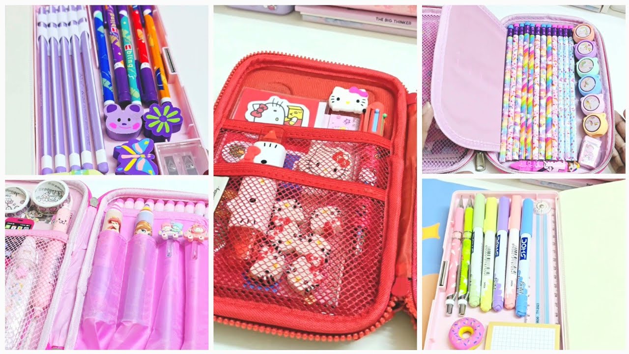 Filling my pencil case with cute stationery ✨️ 💕 lot of new stationery items 💖