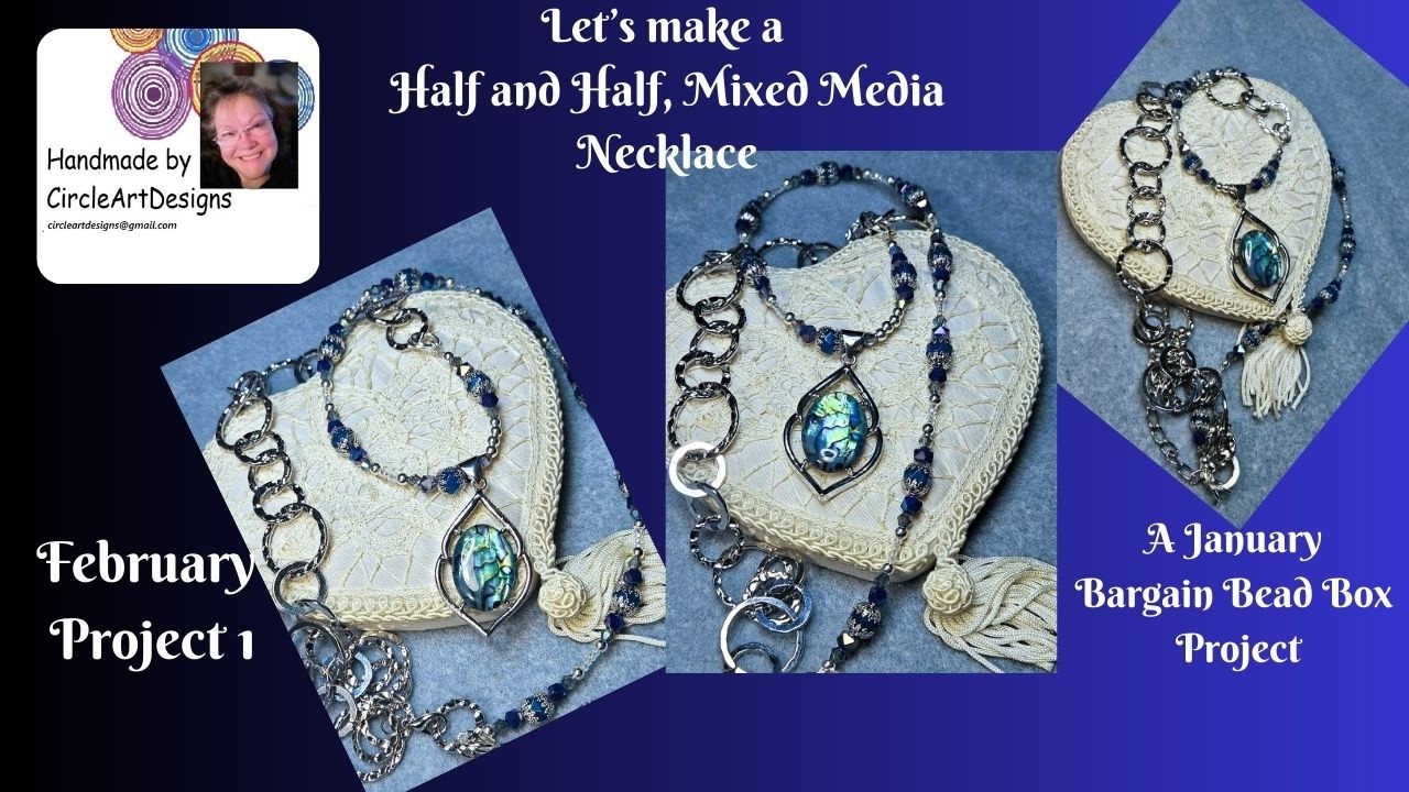 On My Work Table: Let's make a  Half and Half, Mixed Media Abalone Pendant Necklace