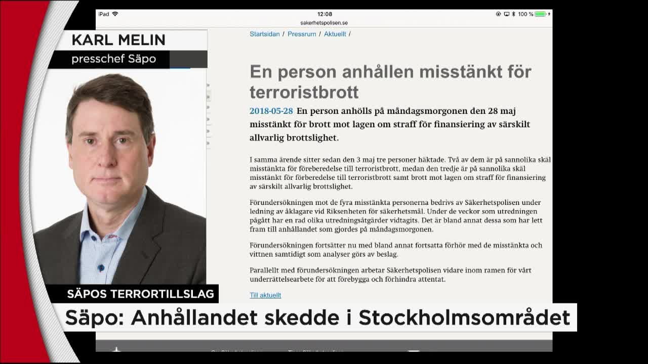 S&auml;po: Vi har gjort en del beslag - Nyheterna (TV4)