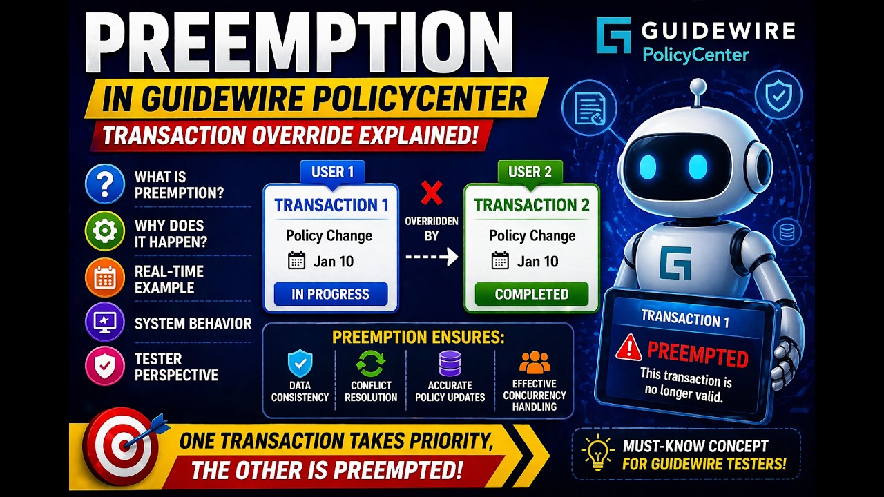 Preemption in Guidewire PolicyCenter | Transaction Override Explained with Example