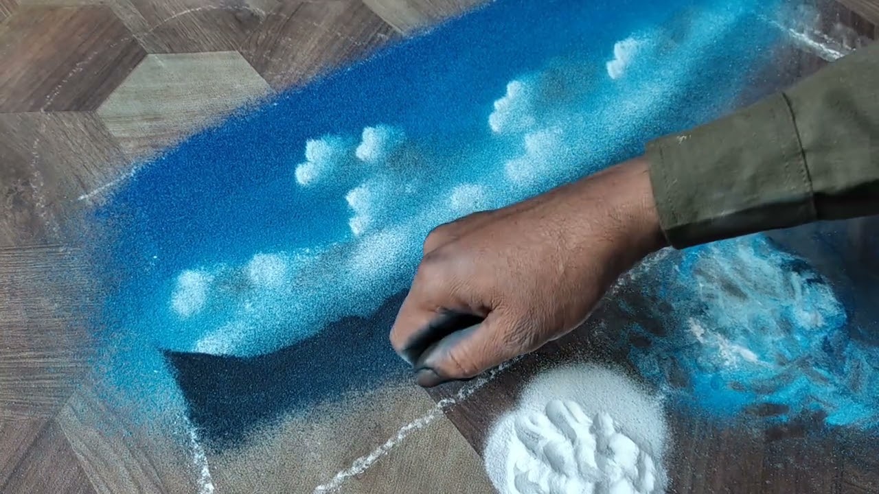 New Scenery Rangoli | Poster | Penting Rangoli | #rangoli