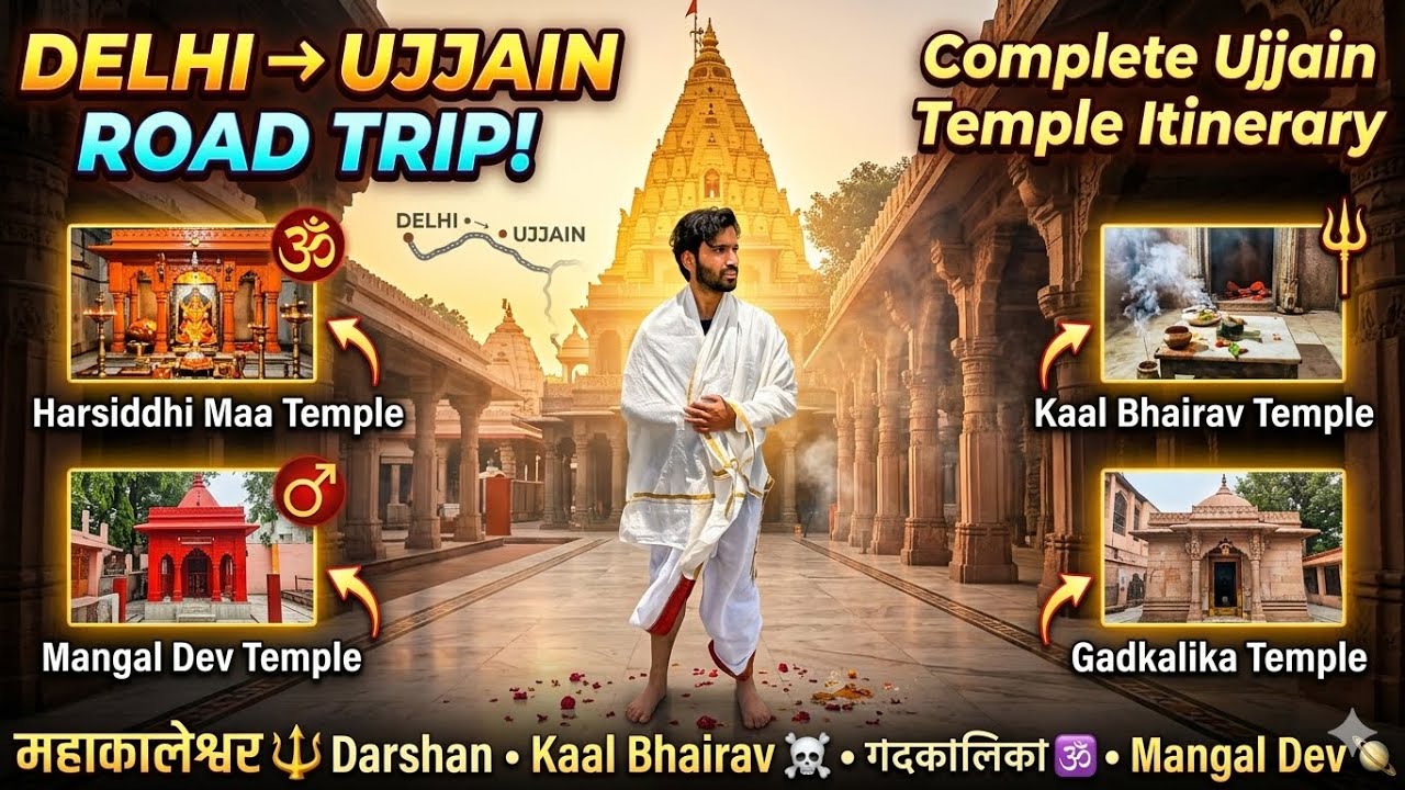 Ujjain Complete Temple Tour 🔱 | Mahakaleshwar, Kaal Bhairav, Gadkalika, Mangal Dev | Delhi to Ujjain