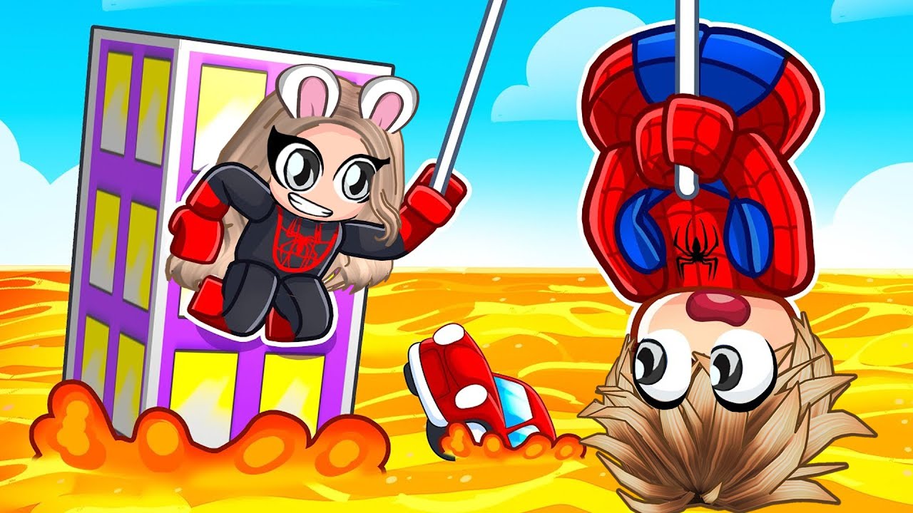 ROBLOX FLOOR IS LAVA but I'm SPIDERMAN!