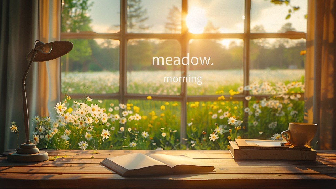 meadow. | Peaceful Meadow Morning Ambient Piano Music for Focus & Study