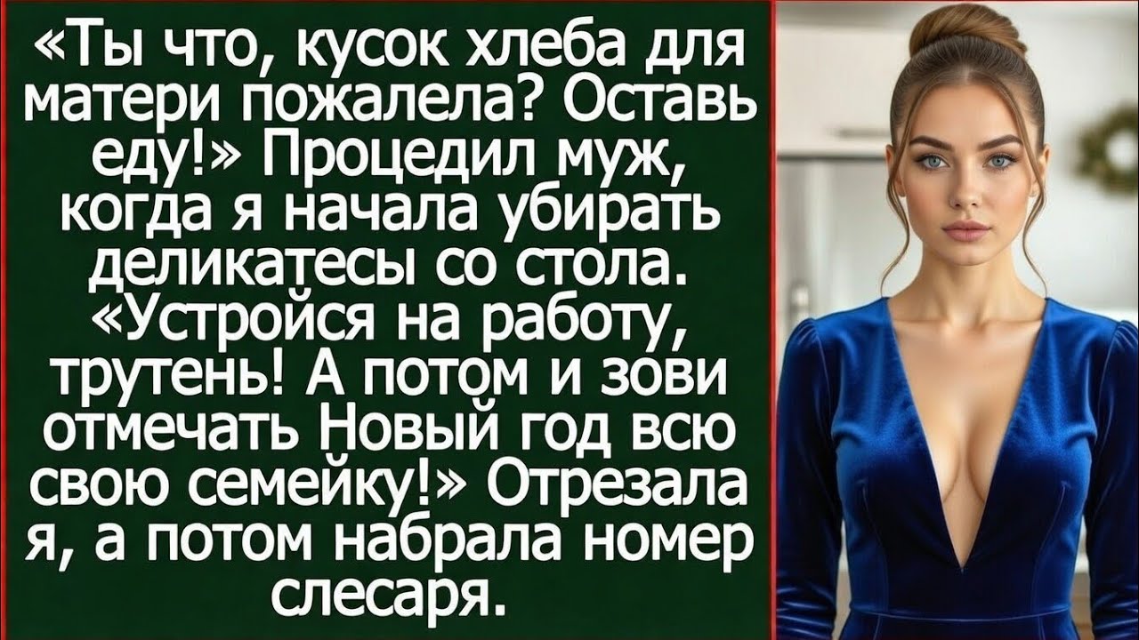 Устройся на работу, трутень! А потом и зови отмечать Новый год всю свою семейку!