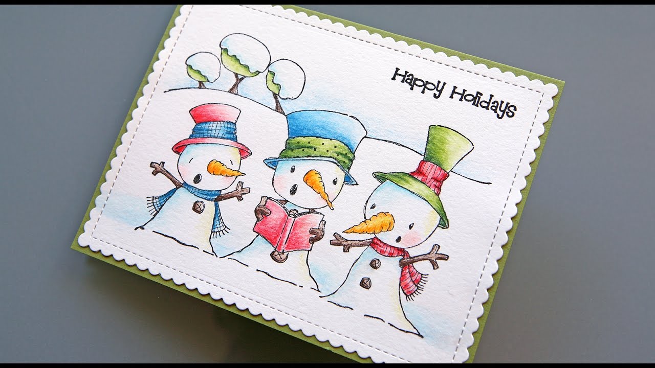 Coloring Stamped Images with Watercolor Pencils