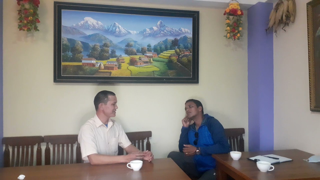 Interview with Ang kami Sherpa great Himalaya trail guide about his Organic Food restaurant .