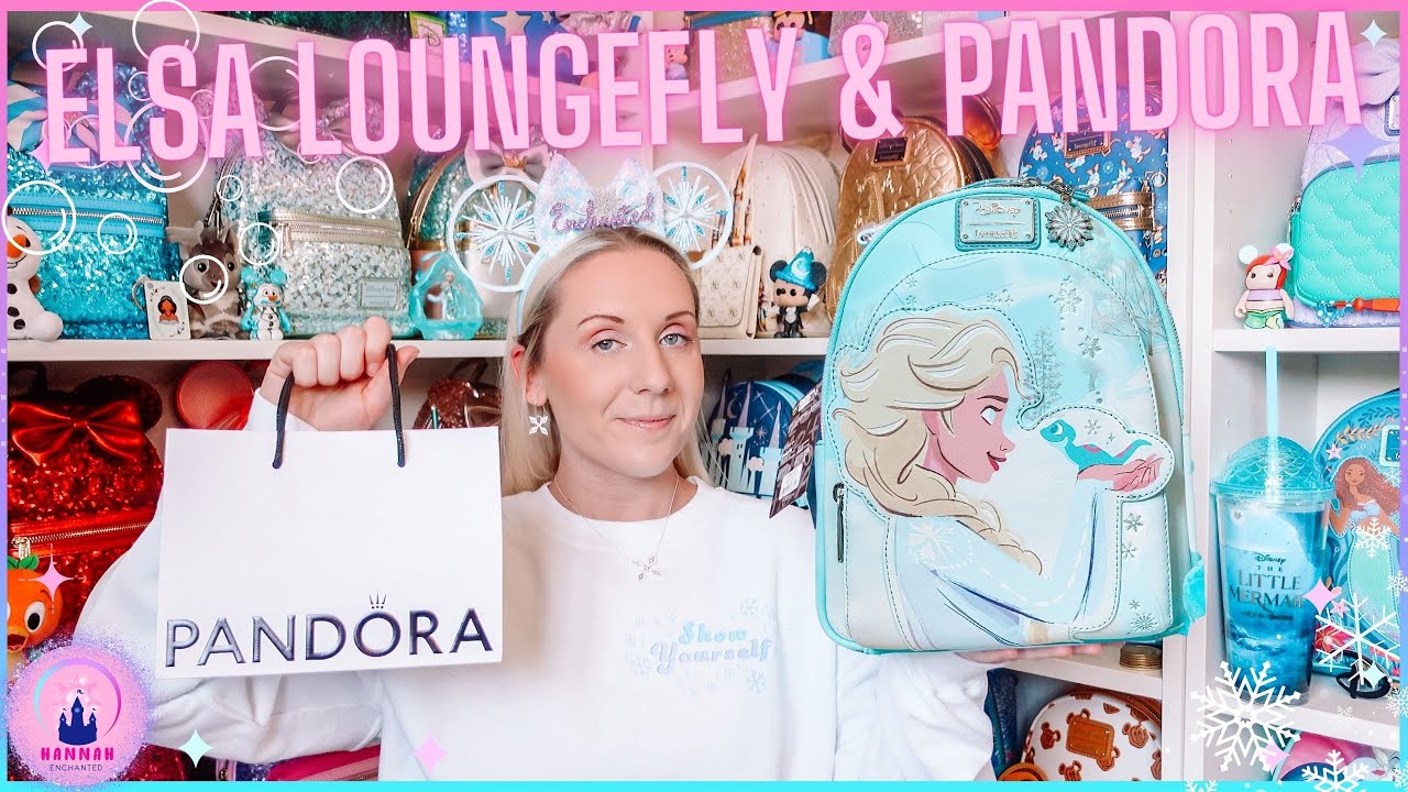 Elsa & Bruni Frozen 2 Loungefly Mini Backpack Disney Unboxing Pandora Charm Haul Little Mermaid 4K
