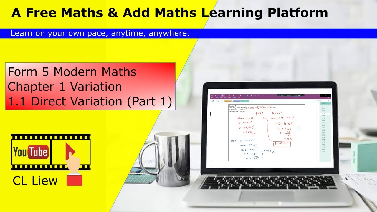 KSSM Form 5 Modern Maths Chapter 1 (1.1 Direct Variation, Part 1)