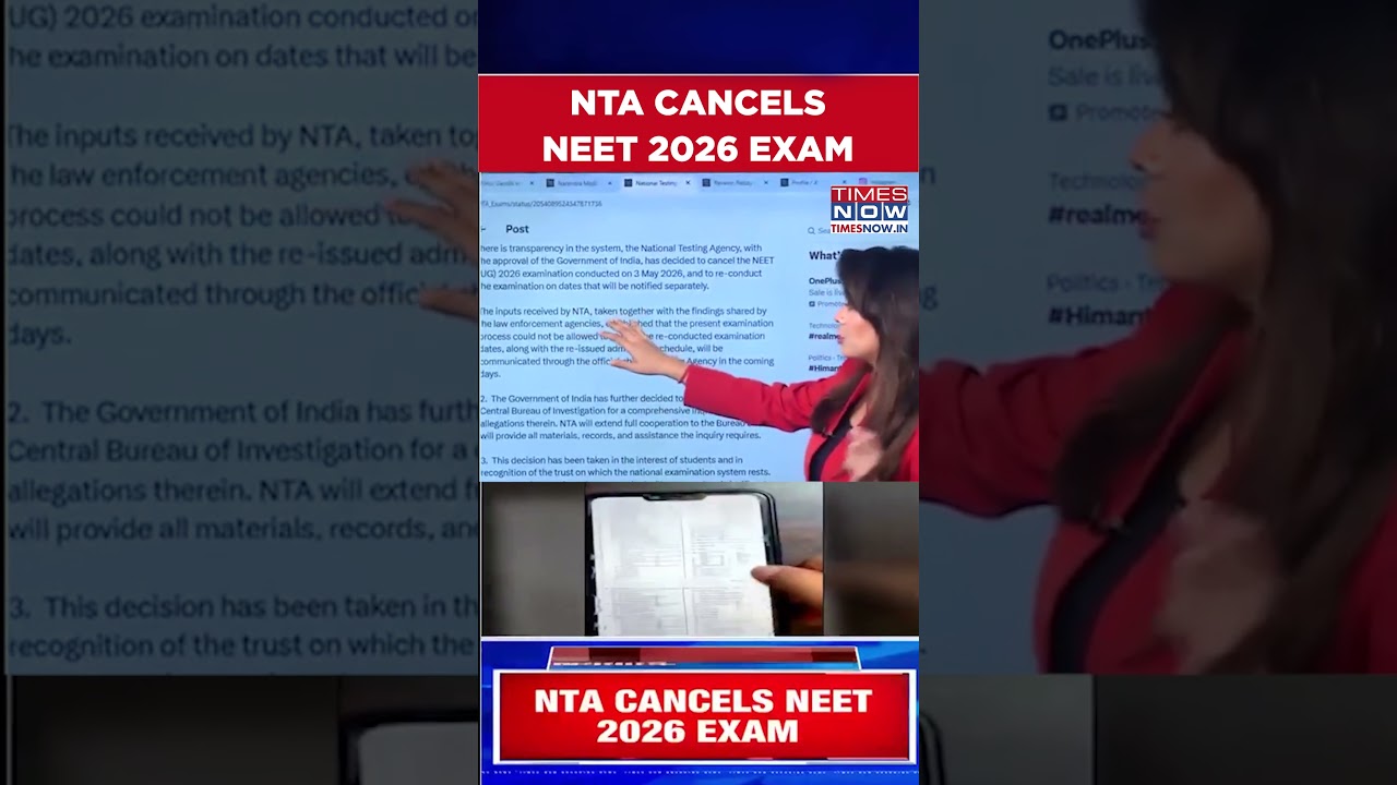 NTA Cancels NEET 2026 Exam After Allegations Of Paper Leak #shorts
