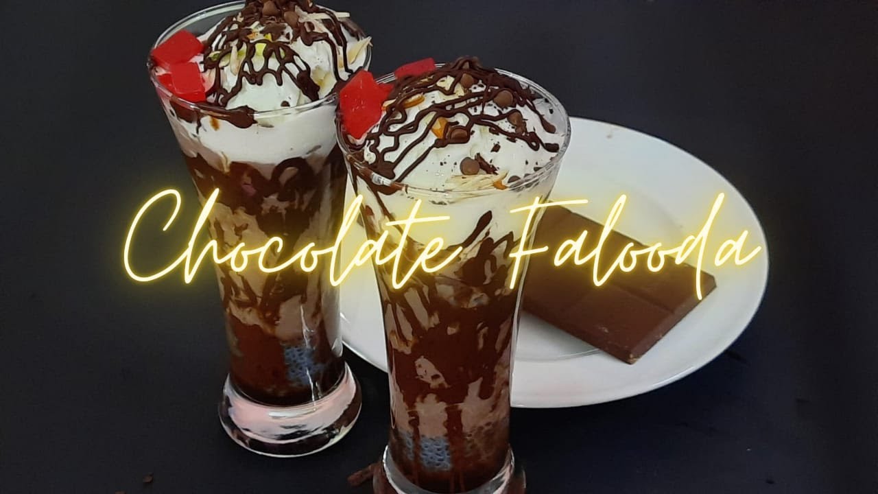 Chocolate Falooda with Home made jelly in Tamil | Restaurant style Chocolate Falooda in Tamil |