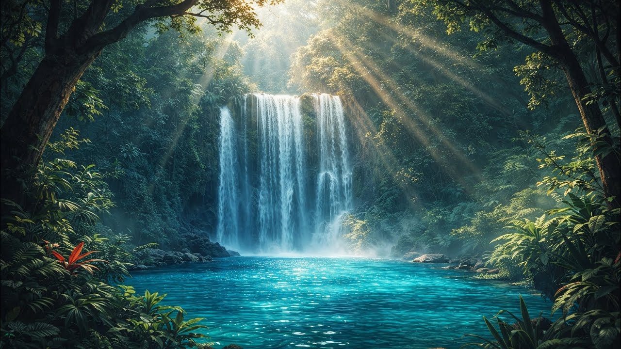 Raise Your Vibration 🌿 Bamboo / Tribal Flute Meditation | Waterfall & Nature Sounds l NO ADS l