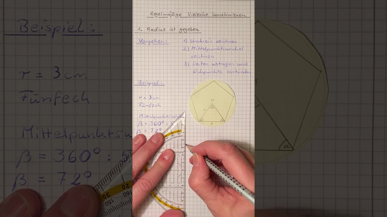 Regelmäßige Vielecke zeichnen: Radius ist gegeben