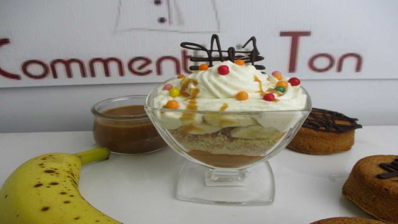 Comment faire un BANOFFEE - Banane - caramel - crème mascarpone et biscuit #crème banane caramel