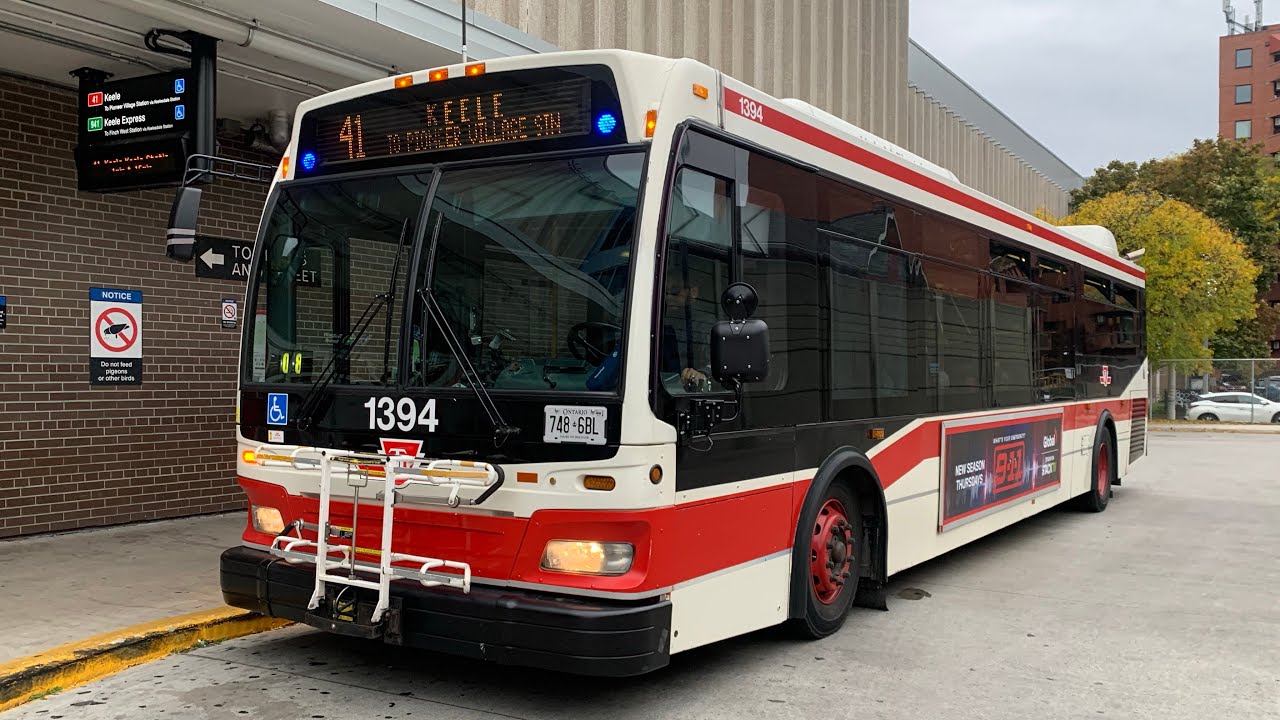 TTC Northbound Ride Video on 1394 on route 41 Keele to Ingram Drive via Keelesdale LRT Station