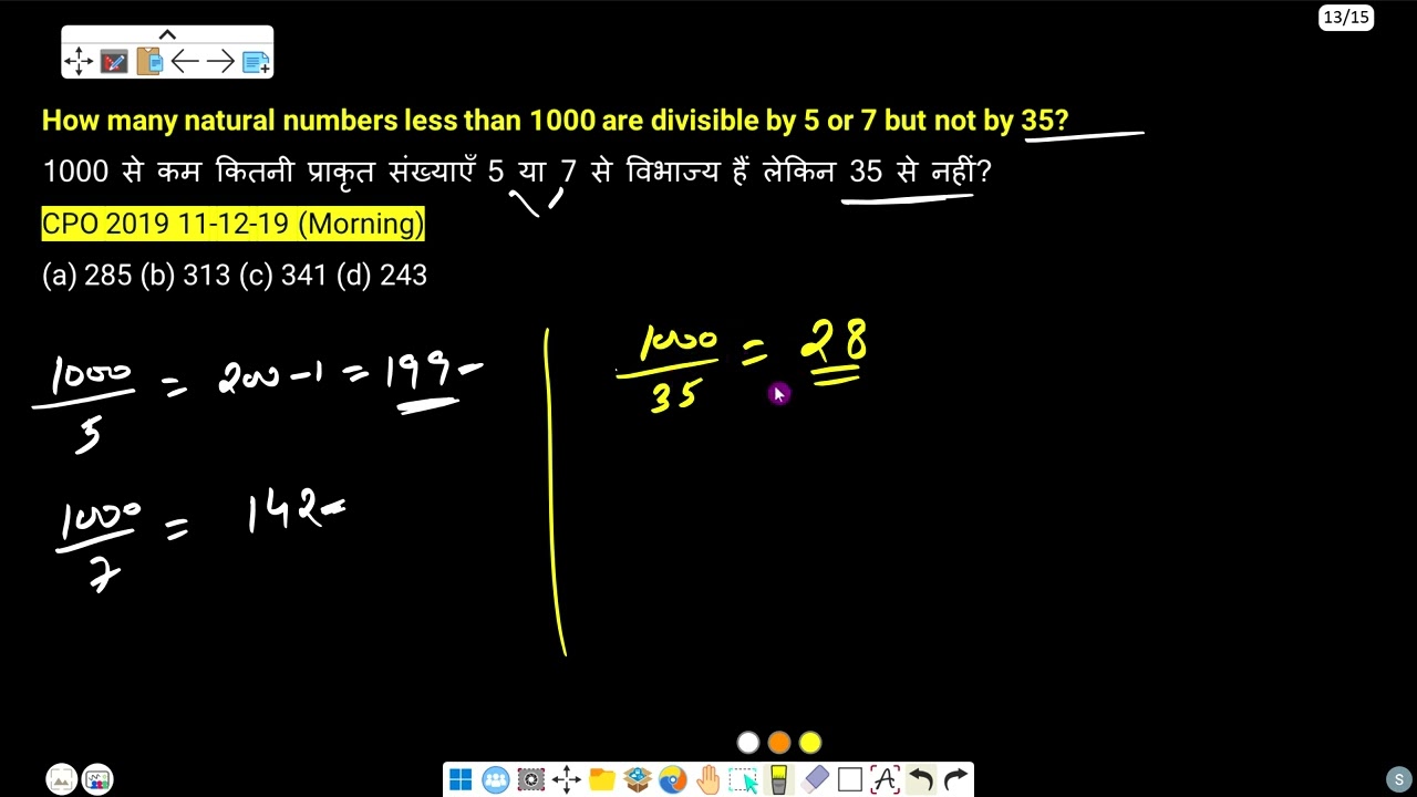 How many natural numbers less than 1000 are divisible by 5 or 7 but not by 35?