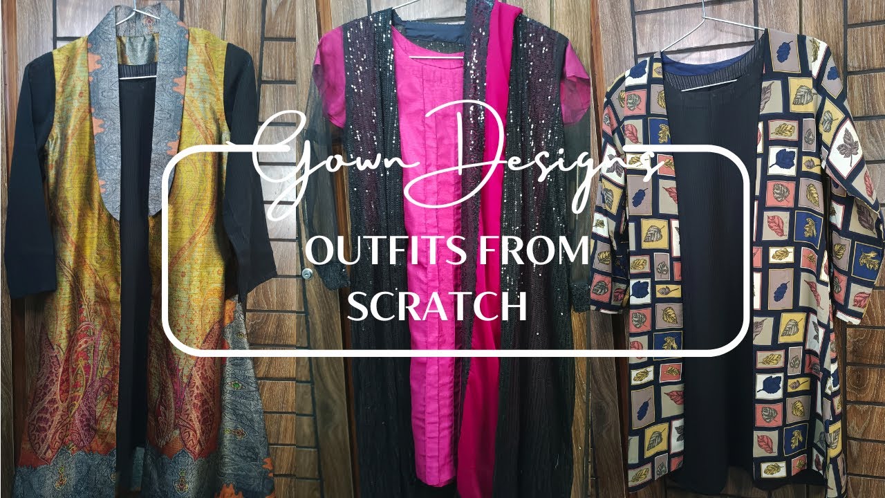 Open Gown styles|Outfit from Scratch|Double shirt design|partywear gown for girls|sequin gown design