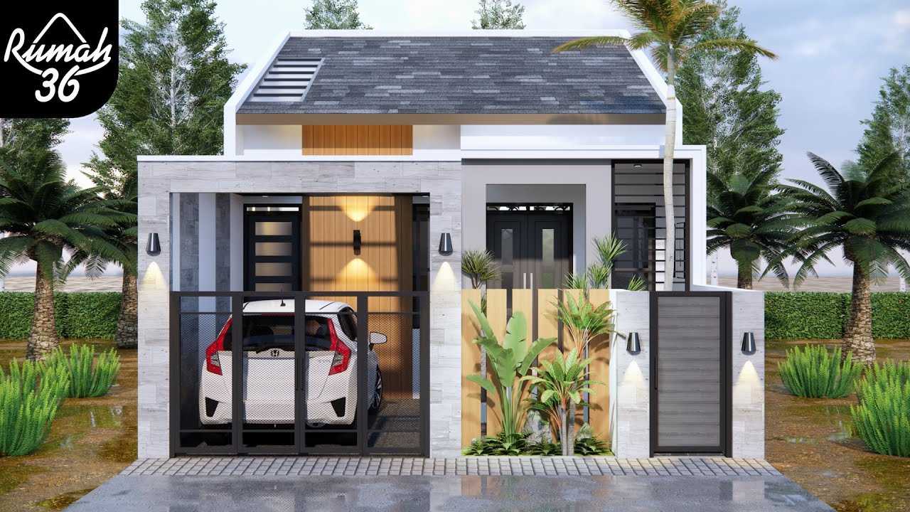 Desain Rumah 6x12 meter di atas lahan 90 m² | Banyak Taman dan Bukaan Cahayanya | House Tour