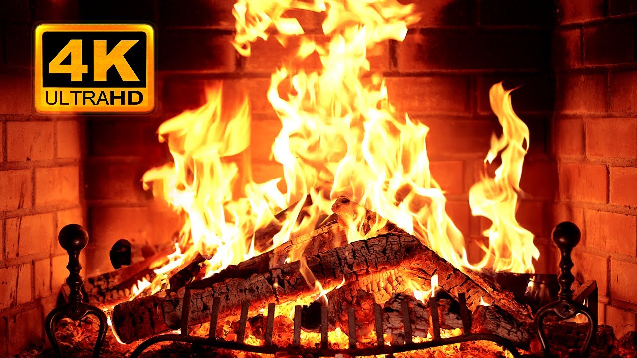 🔥 Fireplace 4K UHD! Fireplace with Crackling Fire Sounds. Fireplace Ambience