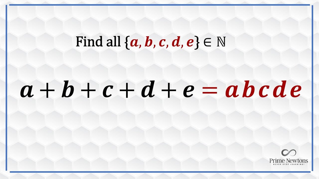 a+b+c+d+e = abcde