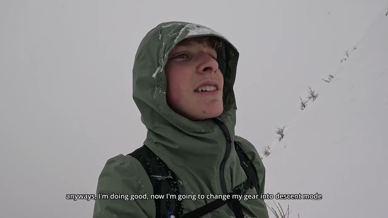 Skimountaneering In A Hail